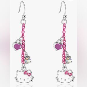 Hello Kitty Sanrio Pink Bow Dangle Earrings Jewelry Kids Girls My Melody Cat